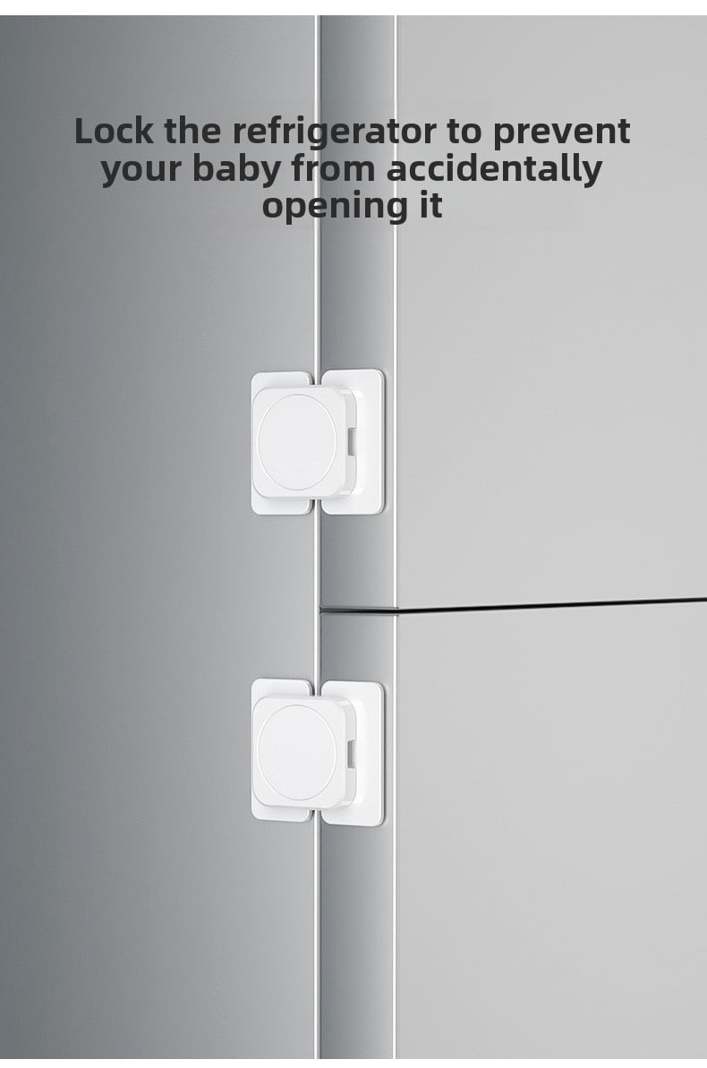 XIHAMA Multifunctional lock - 10 pieces, White, child safety lock for refrigerator drawers, furniture doors, and cabinets