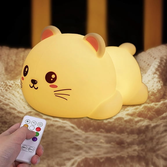 XIHAMA Night Light for Kids, Cute Silicone Lying Flat Panda Nursery Light for Baby Room and Toddler, Rechargeable LED Animal Decor Nightlight for Girls and Boys, Birthday Gift