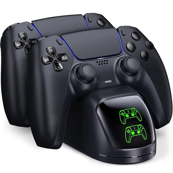 XIHAMA PS5 Controller Charging Station, PlayStation 5 Dualsense Charger Dock with Dual Stand, Upgrade PS5 Charger Accessory with Fast Charge Cable, PlayStation 5 Station, White