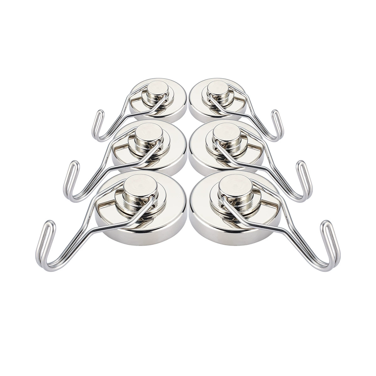 XIHAMA Pack of 10 180° Rotating Magnetic Hooks - Silver G16 - Drill-Free Installation