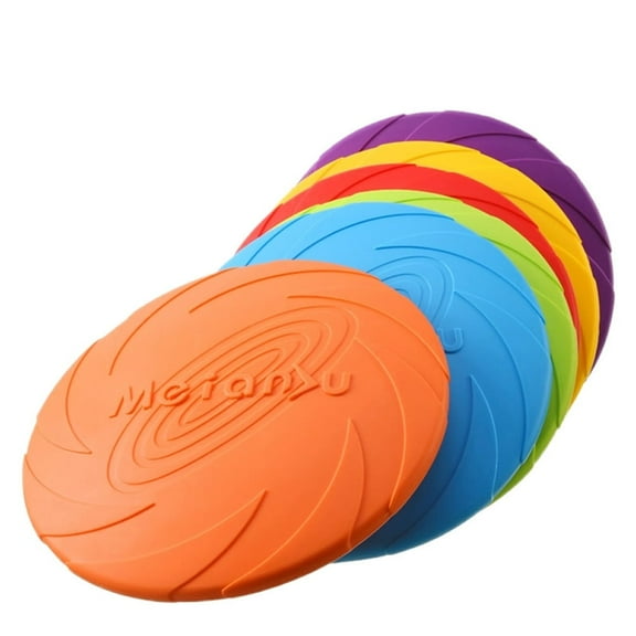 XIHAMA Plastic Flying Disc for Kids and Pets, Lightweight Colorful 5 Pack Bulk Set