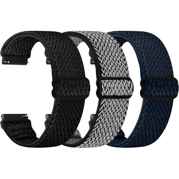 XIHAMA Quick Release Watch Band, Choice of Width 18mm 19mm 20mm 22mm 24mm Watch Bands, Solo Loop Adjustable Elastic Nylon Watch Straps Replacement Wristband for Men Women
