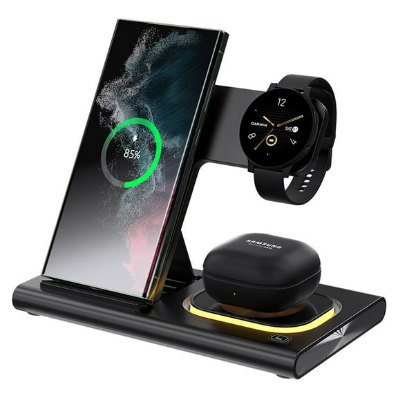 XIHAMA Samsung Wireless Charger 3 in 1 Samsung Charging Station Galaxy Watch Charger Compatible for Samsung S24 Ultra Plus S23 S22 S21 S20 Z Fold Flip 6/5/4/3, Galaxy Watch 7/6/5 Pro/4/3 Galaxy Buds