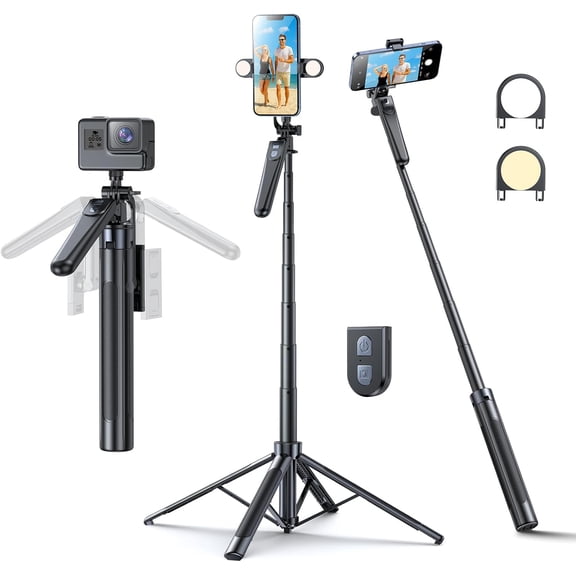 XIHAMA Selfie Stick Tripod,71" Tripod for iPhone,360°Rotation with Wireless Remote,Portable Aluminum Cellphone Stand,Vlog,Live Stream,Video Recording Compatible with iPhone Android, Camera