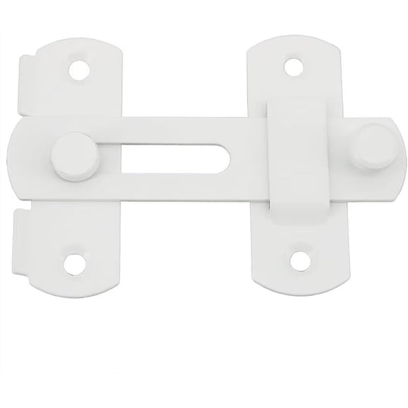 XIHAMA Sliding door lock - 1 piece, Glossy white stainless steel for windows, closets, and gardens - White