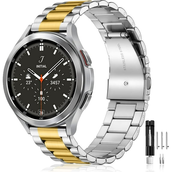 XIHAMA Stainless Steel Band Compatible with Samsung Galaxy Watch 7 6 5 4 FE 40mm 44mm 45mm/Galaxy Watch 6 4 Classic 43mm 47mm 42mm 46mm/3 41mm/Active, 20mm Metal Replacement Band for Men Women