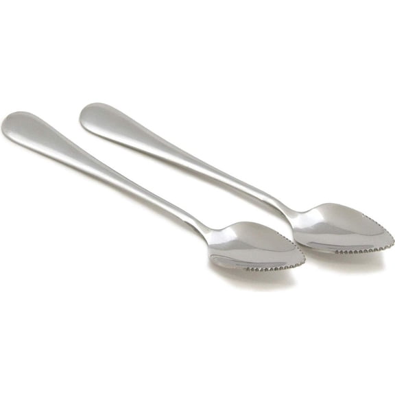 XIHAMA Stainless steel grapefruit spoon, set of 2 serrated fruit knife for kiwi, apple, ice cream