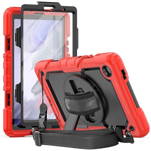 XIHAMA Tablet Case for Samsung Galaxy Tab A7 Lite 2021 with Screen Protector | Heavy Duty Tablet Case SM-T225/T220 | Full Body Shockproof Rugged Rubber Case with Hand Strap