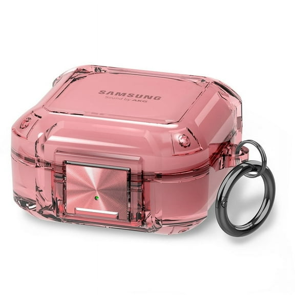 XIHAMA [Transparent case with lock] for Samsung earbuds Galaxy buds /live/2/pro/2pro/FE shell protective case with keychain