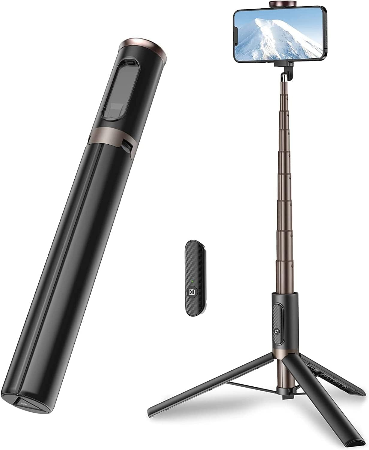 XIHAMA Travel Tripod, Cell Phone Selfie Stick, 60 Inch All-in-1 Stand with Integrated Wireless Remote, Lightweight and Portable, Extendable Tripod for iPhone and Android