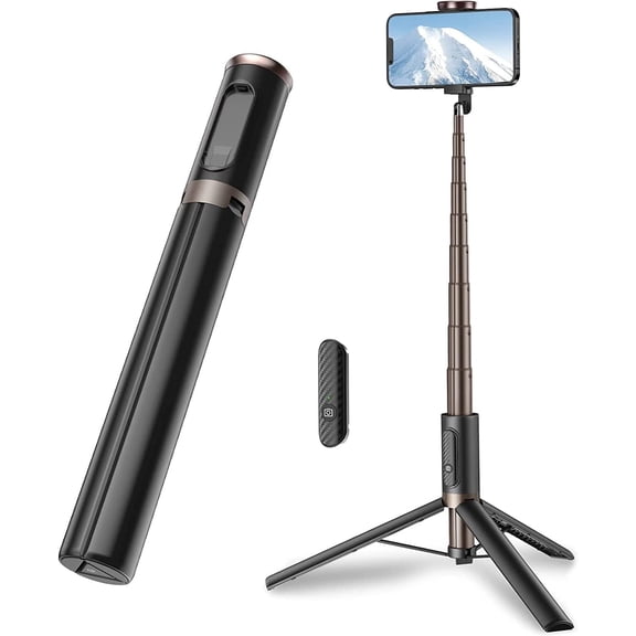 XIHAMA Travel Tripod, Cell Phone Selfie Stick, 60 Inch All-in-1 Stand with Integrated Wireless Remote, Lightweight and Portable, Extendable Tripod for iPhone and Android