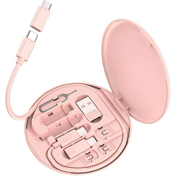XIHAMA USB C Adapter OTG Cable Kit, Multi Charging Cable Case Convertor USB C to iOS Device/Type C/Micro/USB A Adapter, Data Transfer Contains Card Slot for Traveling, Use as Phone Holder