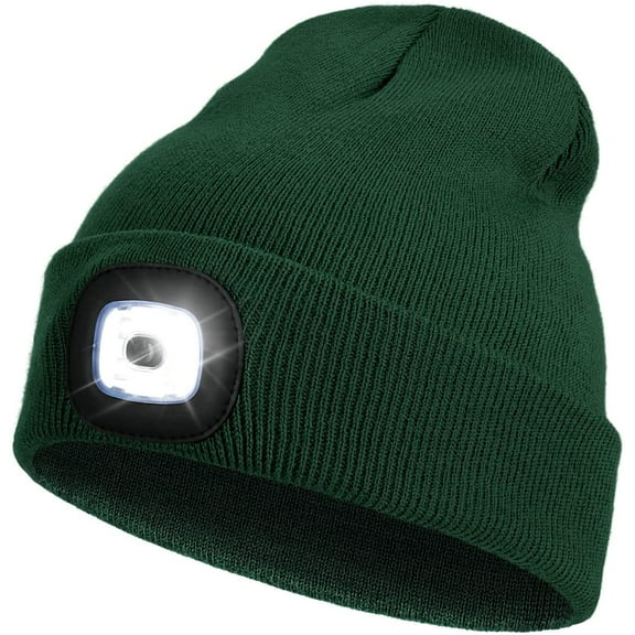 XIHAMA Unisex Hat with Light, LED USB Rechargeable Headlamp Beanie, Gifts for Dad Father Men Husband Warm Knitted Cap