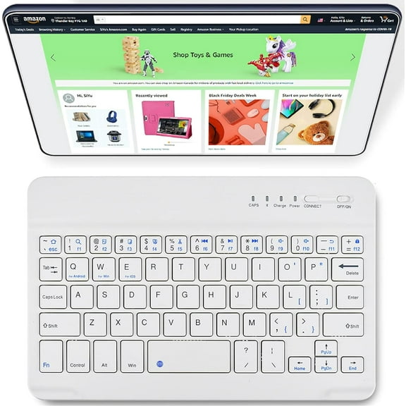 XIHAMA Universal 7-8 inch Wireless Keyboard, Multi-Device Travel Portable Ultrathin (6mm) Lightweight Wireless Keyboard for iOS/Android/Windows Tablet, Computer and Phone