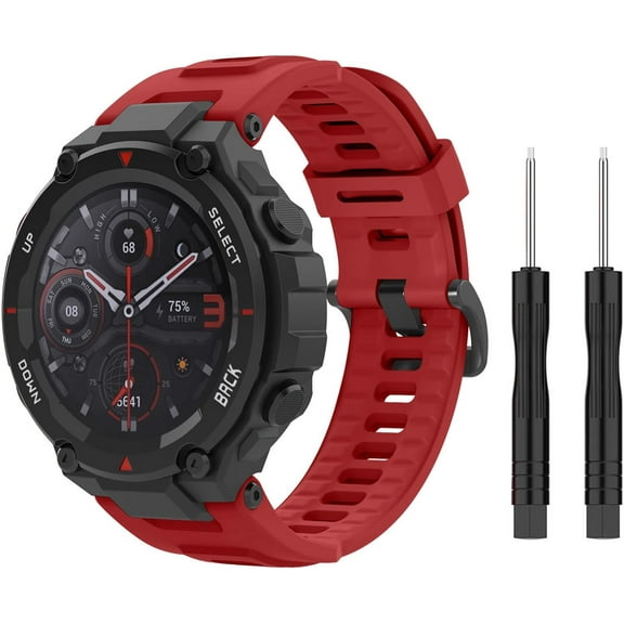 XIHAMA Watch Band Compatible with Amazfit T-Rex/T-Rex Pro Smartwatch, Soft Silicone Replacement Sport Strap Breathable Wristband with Screwdrivers