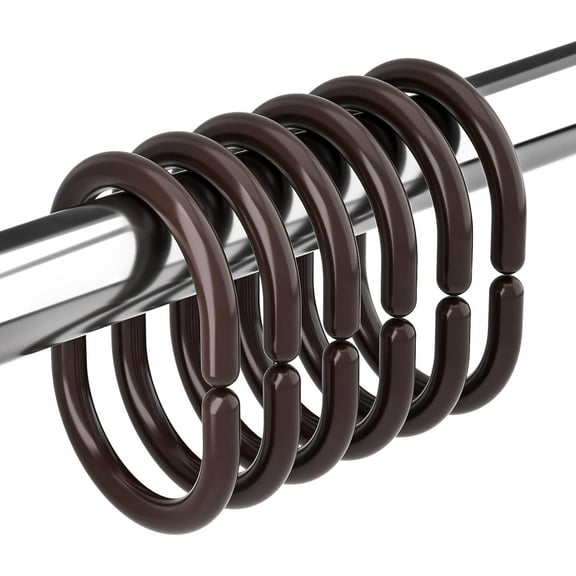 XIHAMA White Shower Curtain Hooks Rings, 24 Pcs Plastic Shower Curtain Rings, Plastic Shower Curtain Hooks for Bathroom Shower Rod, White Shower Hooks Rings Loops for Shower Curtain