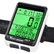 XIHAMA Wireless Bike Computer 5 Language Bicycle Odometer & Speedometer Rainproof Weekly Updated Memory & Automatic Wake-up Cycling Speed Tracker with LCD Backlight Multi-Functions for Most Bikes