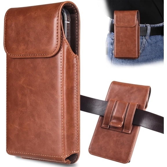 XIHAMA for Galaxy S24 Ultra S23 Ultra S22 Ultra 5G Note 20 Ultra 5G Note 10+ Plus 5G, Premium Leather Pouch with Belt Clip Phone Holster Belt Case