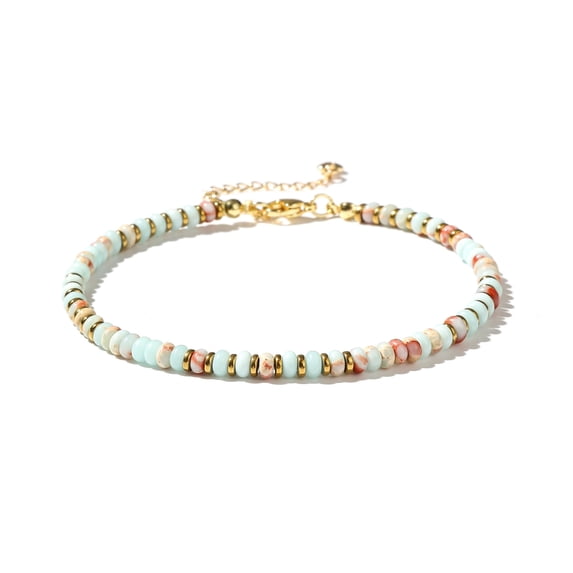 XIJIN Natural Stone Beaded Anklets for Women Handmade Beach Boho Multicolor Beads Ankle Bracelet Jewelry Gift for Her