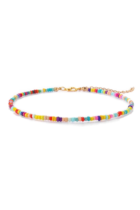 Small Beaded Anklets for Women Mutilcolor Boho Beaded Ankle Bracelet