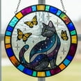 thumbnail image 1 of XIJUREN Clearance Sign Cats Stained Glass Window Hanging, 1 of 3