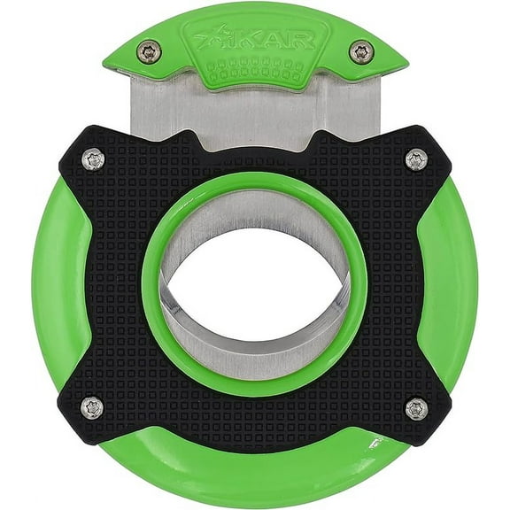 XIKAR Enso Cigar Cutter, Synchronized Double-Guillotine Stainless Steel Blades, Green
