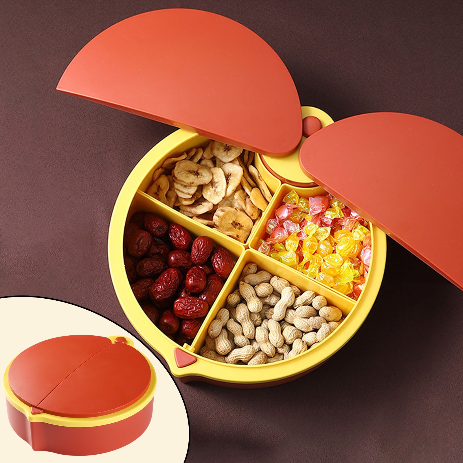 XIKEDUO Beetle Handheld Dried Fruit Tray with lid,Beetles Shaped Candy
