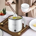 thumbnail image 1 of XIKEDUO Multifunctional Electric Pot, 1.7L Ramen Cooker, Hot Pot Electric for Pasta,Shabu-Shabu, Oatmeal, Soup and Egg, Electric Cooker with Dual Gear Control, Dorm Room Essentials White, 1 of 5
