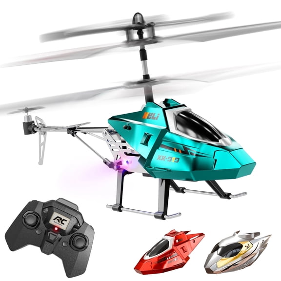 XIKOTEC Remote Control Helicopter, RC Helicopter Toy for Kids, 2.4GHz RC Plane with LED Lights, RC Flying Toy, Easy to Fly Indoor/Outdoor, Gifts Toys for Kids Beginners 8+