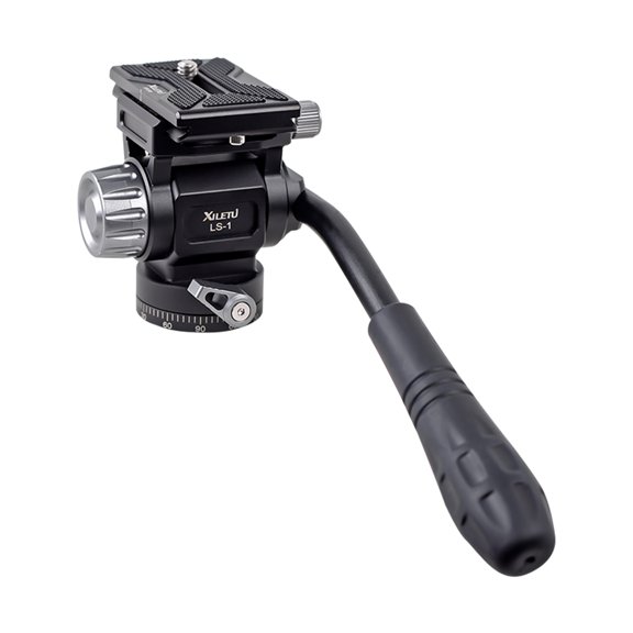 XILETU LS 1 Fluid Head Pan Tilt Tripod Head, Lightweight Aluminum Ballhead, 6kg Load Capacity