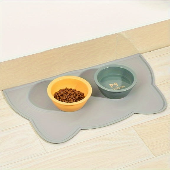 XILOO   Silicone Pet Feeding Mat for Cats & Dogs - Non-Slip  Waterproof with Raised Edges - Durable  Mess-Free Dining Placemat