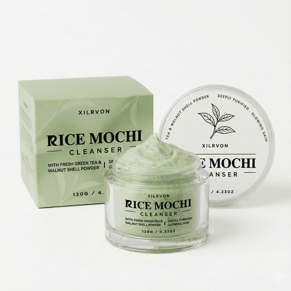 XILRVON Rice Mochi Cleanser, Contains Centella Asiatica Extract, Cleanses the Skin, Brightens the Complexion, 4.23oz