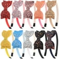 thumbnail image 1 of XIMA 10pcs Glitter Sequin Bow Hairband Shiny Bow Knot Teeth Plastic Headbands for Kids Hair Accessories, 1 of 6