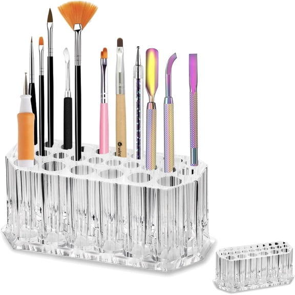 XIMEI Acrylic Nail Art Tool Organizer Storage, Pro Beauty Finger Nailcare Art Kit Tools, Makeup Display Case Refillable Container