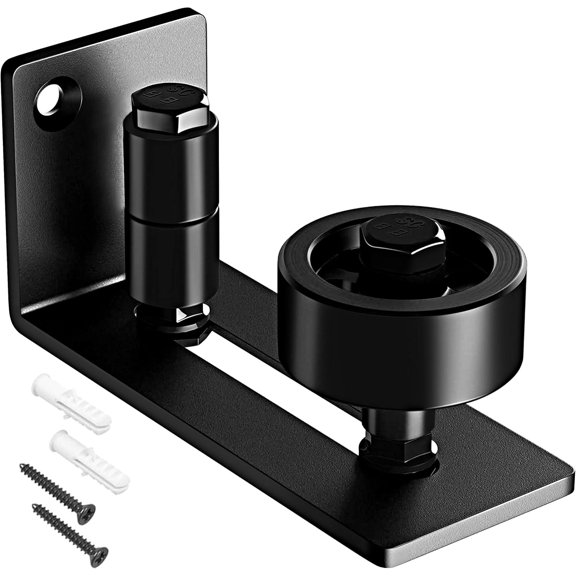 XIMEI Barn Door Floor Guide, Sliding Barn Door Bottom Adjustable Roller Guide, 8 Setup Options, Quiet Operations, Flush Design with Felt Strips, 1-Pack