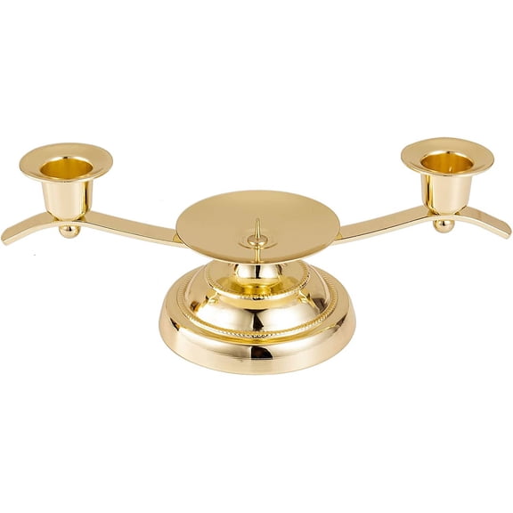 XIMEI Gold Unity Candle Holder for Wedding & Gifts, 3-Candle Design Candle Holder with Stabilizing Pin & Side Support Pegs, Perfect for Unity Candles for Wedding/Anniversaries