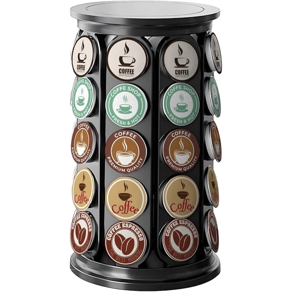 XIMEI K-Cup Holder Coffee Pod Storage Carousel Stand Compatible with 40 Keurig K-Cup Pods, Home/Office Kitchen Counter Space-Saving Organizer, Black