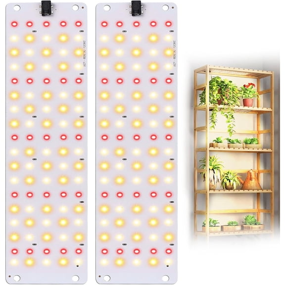 XIMEI LED Grow Lights, 180 LEDs Plant Lights for Indoor Growing, 24W Premium Full Spectrum with 3/9/12H Timer & 10 Dimmable Levels, 2-Pack