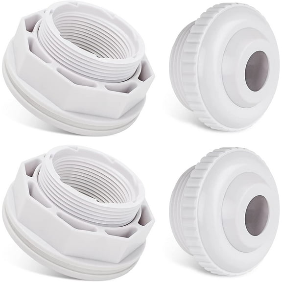 XIMEI SP1023 1-1/2" FIP Inlet Return Fitting with Locknut & Gasket & 3/4" Directional Flow Eyeball Inlet Jet, for Inground/Above Ground Pools, 2-Pack
