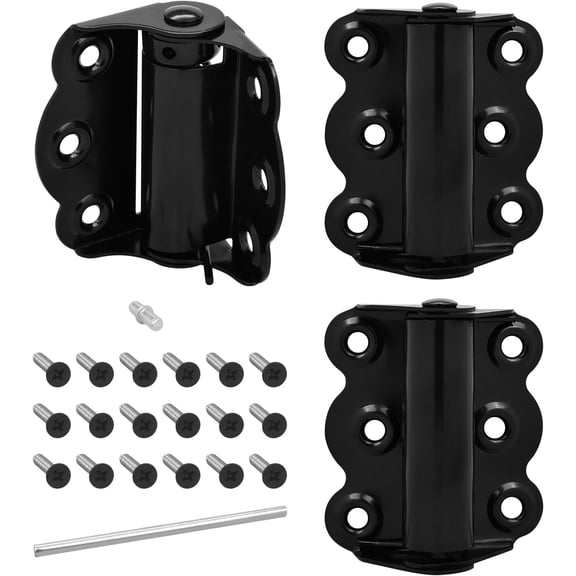 XIMEI Screen Door Spring Hinge Set, 2.75", Includes 2 Self-Closing Hinges & 1 Adjustable Self-Closing Hinge, Black