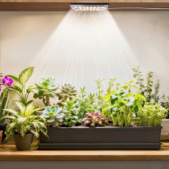 XIMEI Under Shelf Grow Light, USB Powered Adhesive Stick-On LED Under Cabinet Puck Light with Timer, Full Spectrum High PPFD for Shelves/Terrarium/Display Case, 3500K