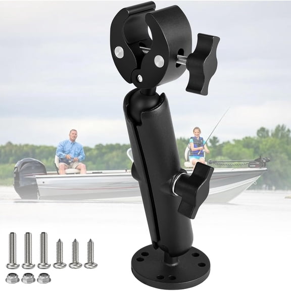 XIMEI Trolling Motor Stabilizer Mount, 360Adjustable for Minn Kota Terrova/Riptide/Ulterra/PowerDrive, Reduces Bounce, Fits 1.5" Bar