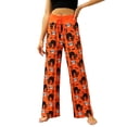 thumbnail image 1 of XIMIN Women Yoga Trousers Halloween Pajamas Pumpkin Print Pajamas Cute and Fun Women's Pajamas Casual Drawstring Pants(Orange,L), 1 of 4