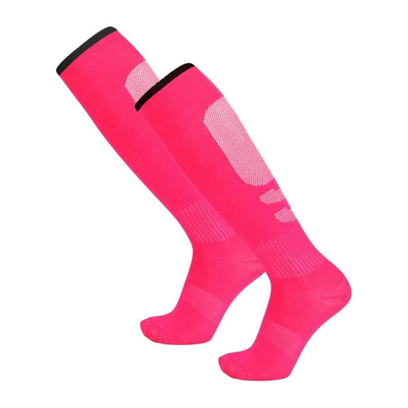 XIMIN 3 Pairs Kids Soccer Socks for Girls Boys Breathable Sports Softball Baseball Stockings Training Socks Football Socks Black (One Size, H)