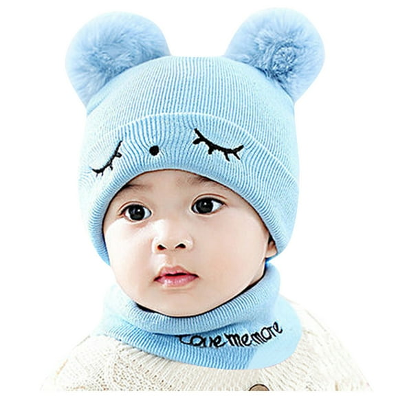 XIMIN Absorbs Sweat Baby Cap Kids Baby Boy Girl Pompon Hat Winter Warm Knit Crochet Beanie Cap Scarf Various Patterns Baby Cap