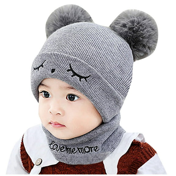XIMIN Absorbs Sweat Baby Cap Kids Baby Boy Girl Pompon Hat Winter Warm Knit Crochet Beanie Cap Scarf Various Patterns Baby Cap