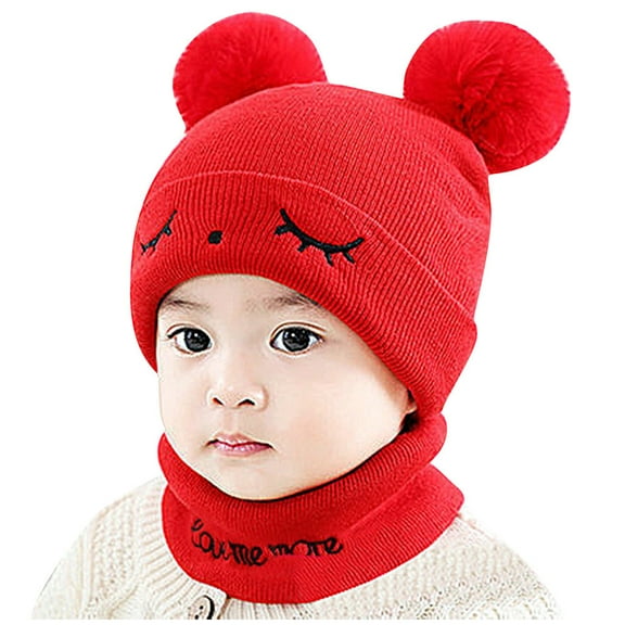 XIMIN Absorbs Sweat Baby Cap Kids Baby Boy Girl Pompon Hat Winter Warm Knit Crochet Beanie Cap Scarf Various Patterns Baby Cap
