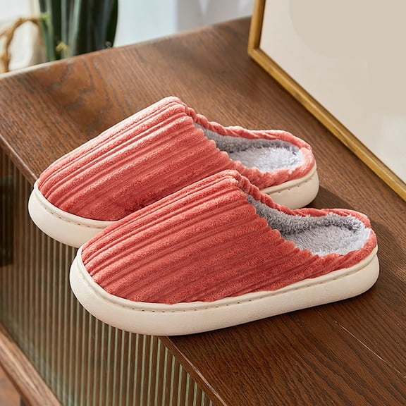 XIMIN Adults Women Men House Slippers Faux Fur & Memory Foam Cozy Warm Fluffy Plush Closed Toe Slippers Comfortable Anti Slip Indoor Bedroom Travel Slipper