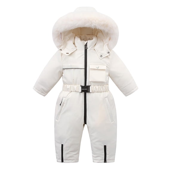 XIMIN Baby Boy Girl Snowsuit Toddler Winter Girl Jacket Coat Snow Ski Suit Clothes Hooded Jumpsuit Romper Coat Outwear Kid Snow Suits Outfits