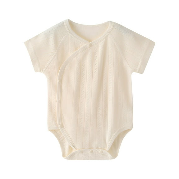 XIMIN Baby Boys Girls Short Sleeves Kimono Clothes Breathable Comfort Wrap Romper Cotton Baby Side-Snap Bodysuit Pack of Baby Layette Set